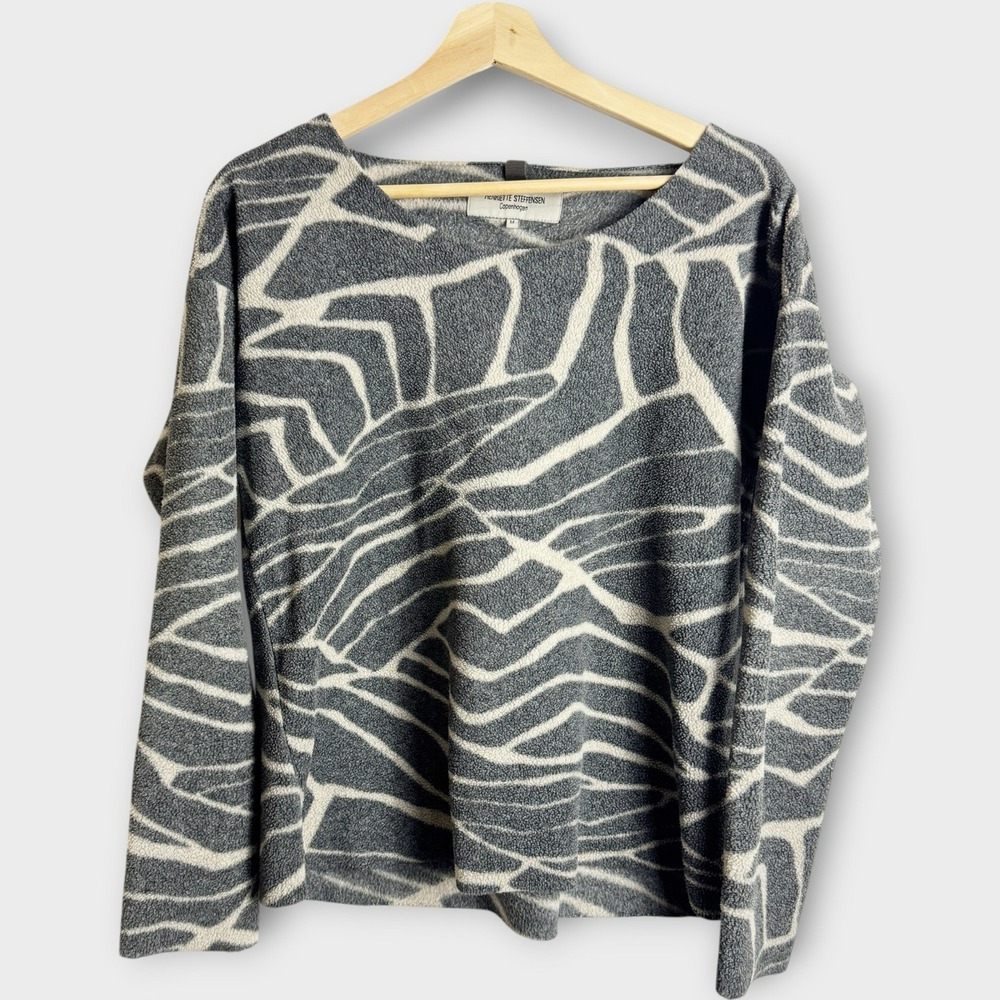 Henriette Steffensen Copenhagen Blouse Round Neck Medium Leaves